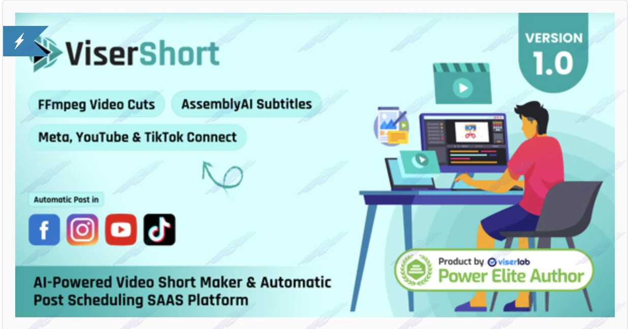 ViserShort - AI Powered Video Short Maker And Automatic Post Scheduling SAAS Platform
