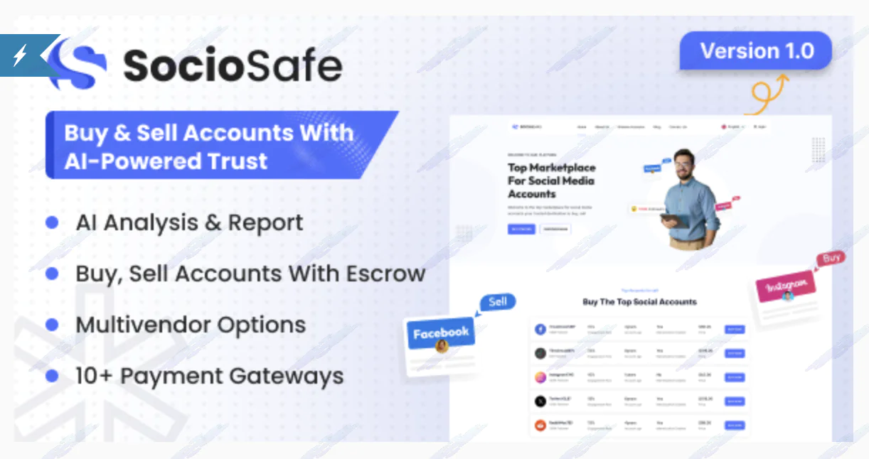 SocioSafe - Buy & Sell Accounts With AI-Powered Trust