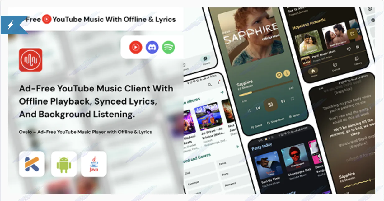Ovelo – Ad-Free YouTube Music Player with Offline & Lyrics