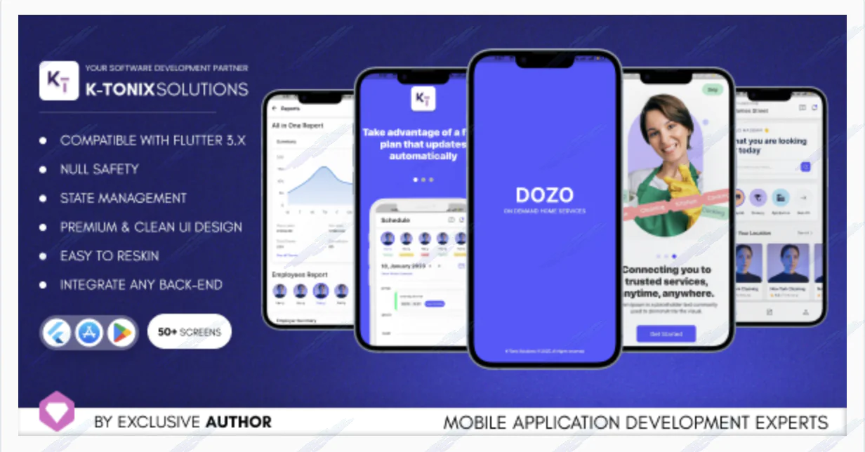 DOZO On-Demand Home Services Flutter App — AC Repair, Beauty, Plumbing, Cleaning & More